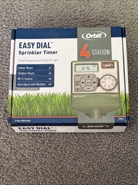 Orbit Easy Dial 4-Station Sprinkler Timer - Green. New still in the box!!